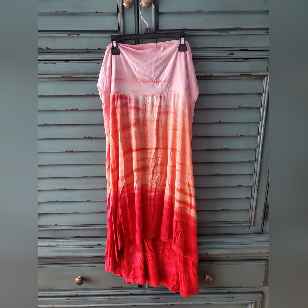 Pink Lotus Gradient Pink and Orange Skirt